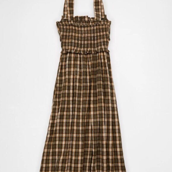 AE Sweetheart Neckline Midi Dress, Plaid, XS - Picture 5 of 5